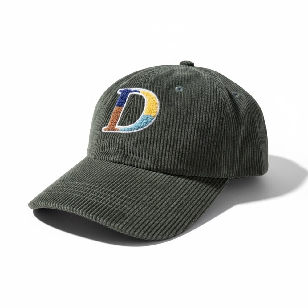 Dime‎ MTL Chenille “D” Corduroy Cap Forest Green Snapback Skate - One Size